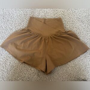Offline Aerie Tan Crossover High-Waisted Skirt